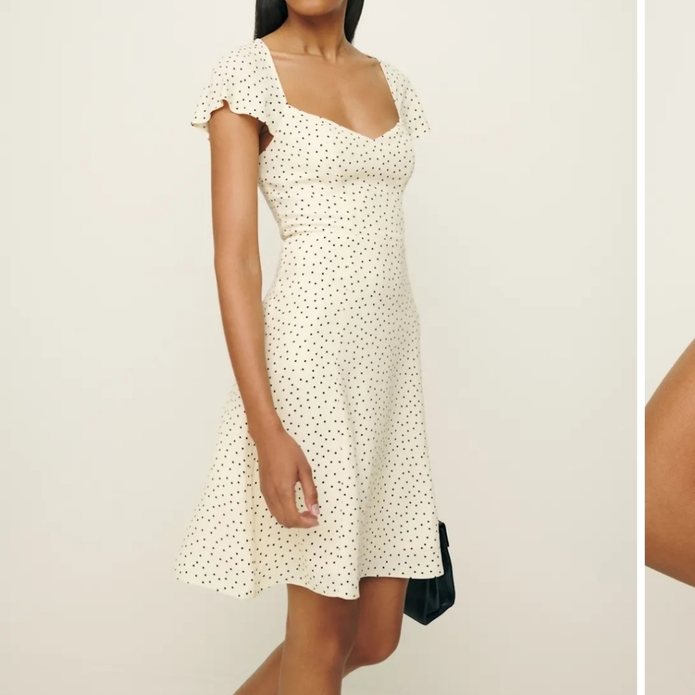 Reformation Novia Dress In Salt And Pepper. Size 4.